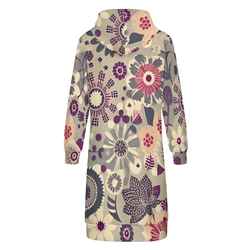 Women's full print long Hoodie