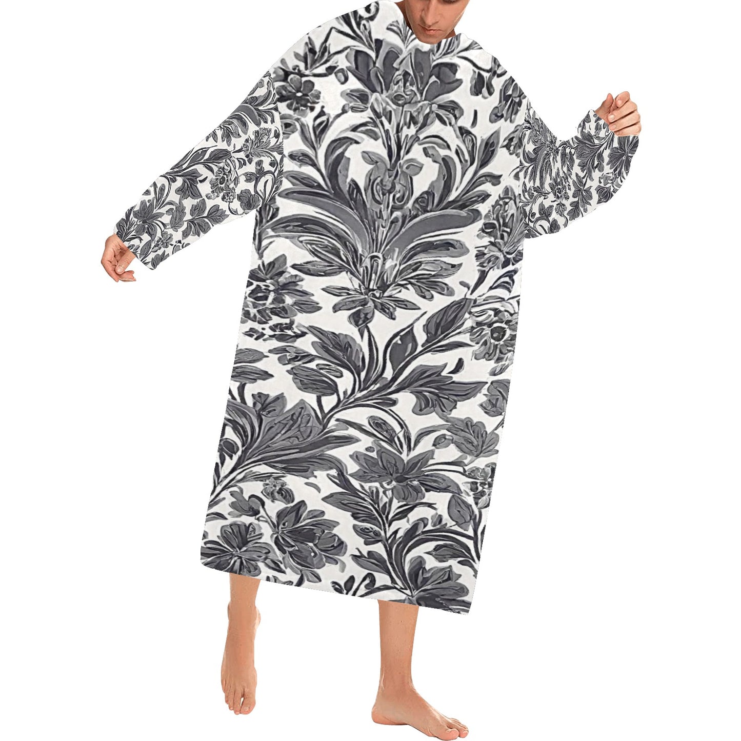 Blanket Robe with Sleeves for Adults