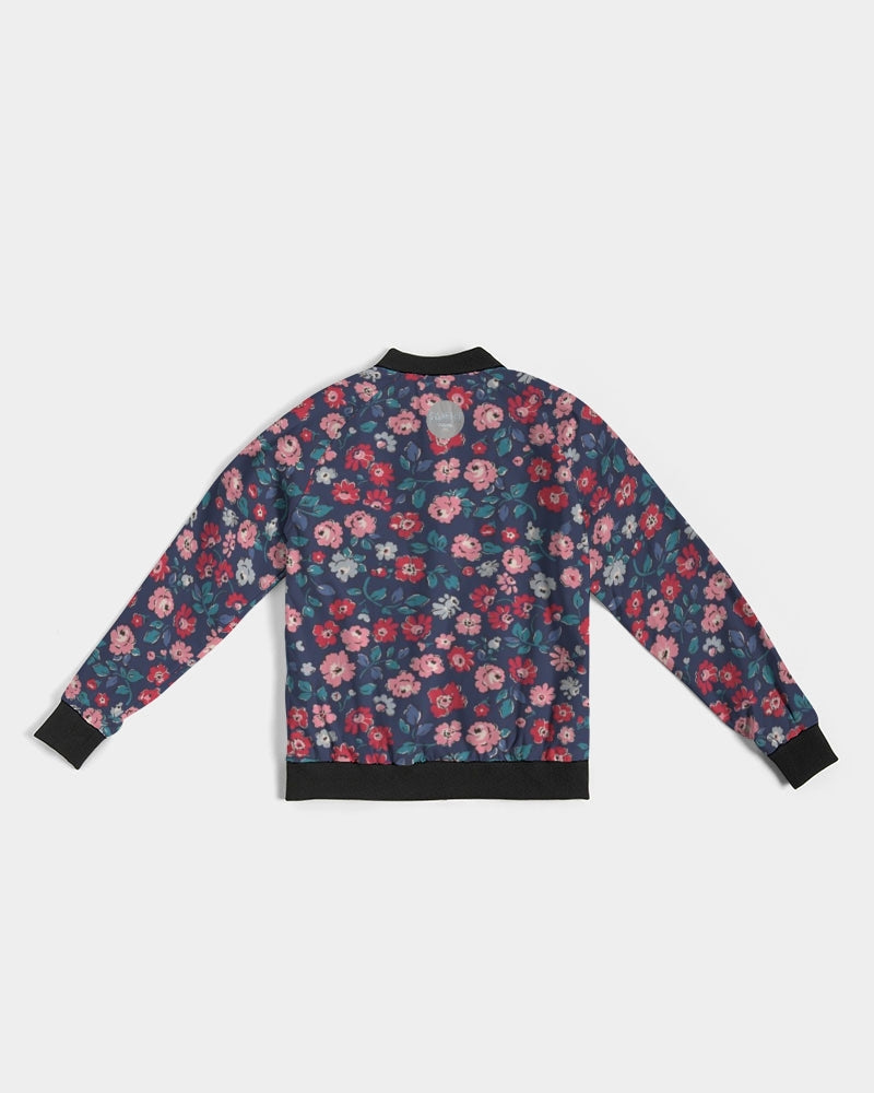 Midnight blue pretty glance.  Women's All-Over Print Bomber Jacket