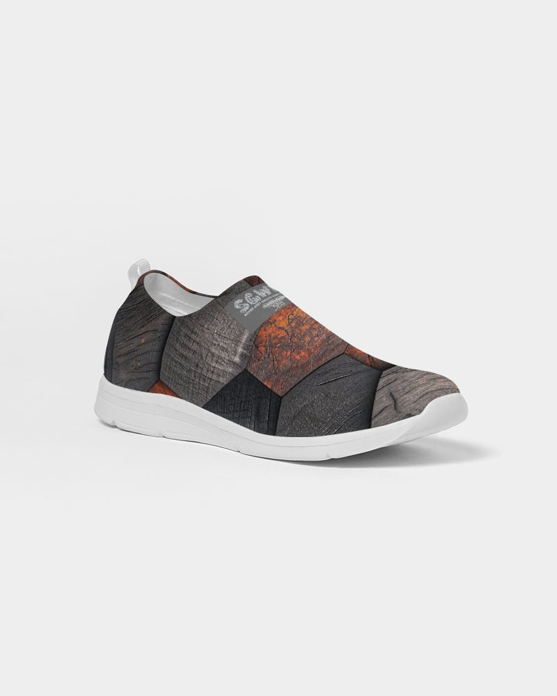 Cool stone hexagon patten 3D Men's Slip-On Flyknit Shoe