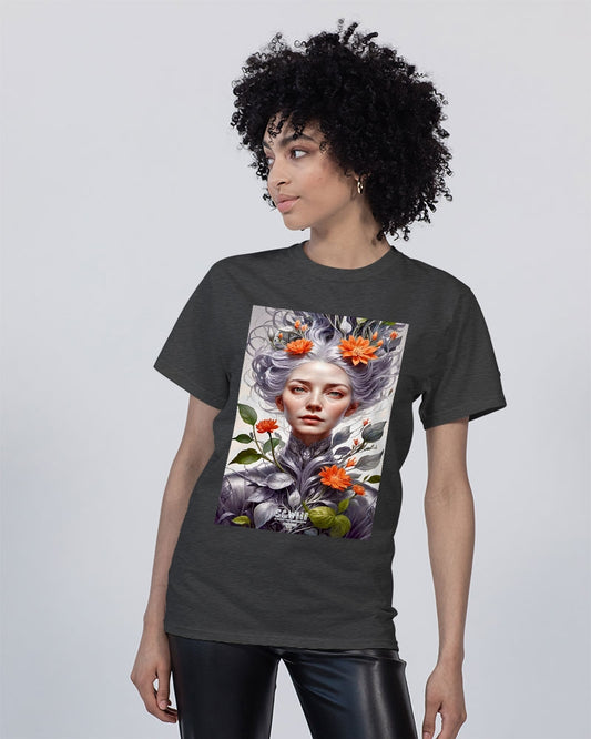 Beautiful white sister grey hair blossom Unisex Tee | Champion