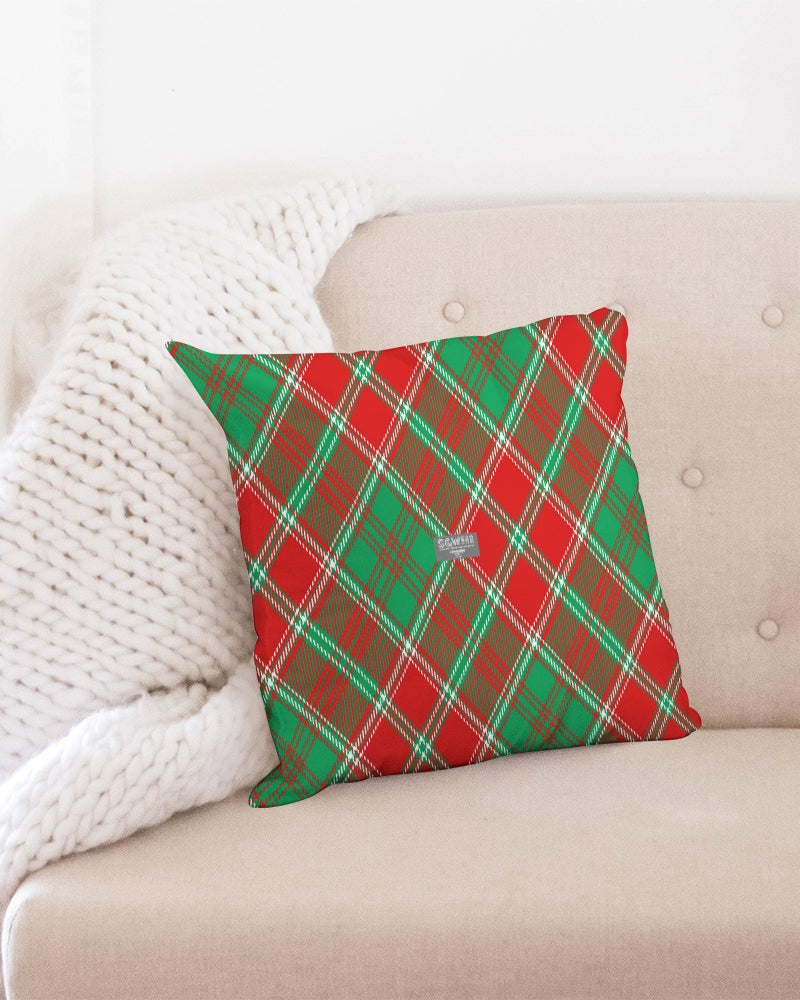 Red & Green cross pattern Throw Pillow Case 18"x18"