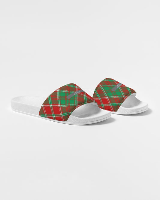 Red & Green cross pattern Men's Slide Sandal