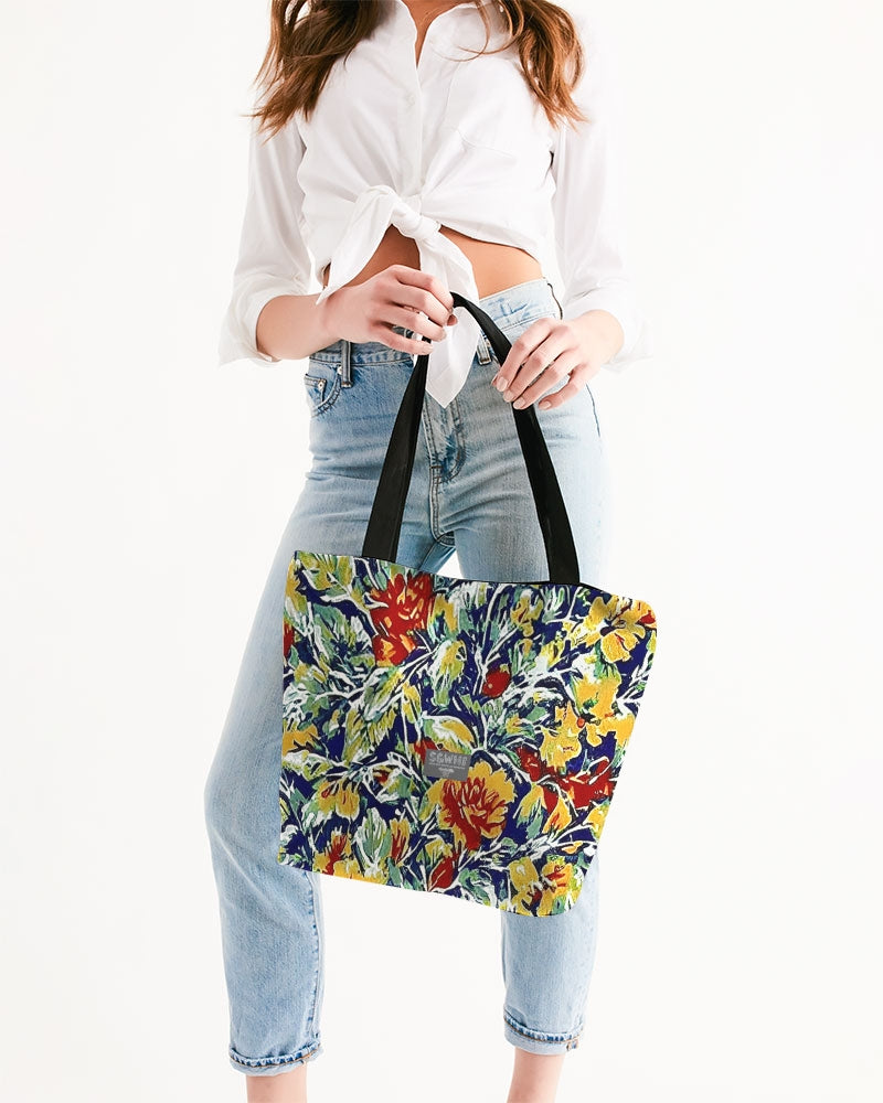 Painted floor design Canvas Zip Tote