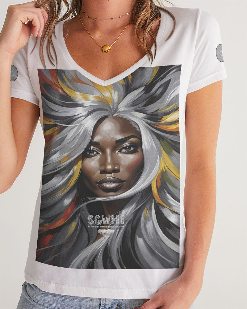 Black Sister Collection [Part 1 ] Women's All-Over Print V-Neck Tee