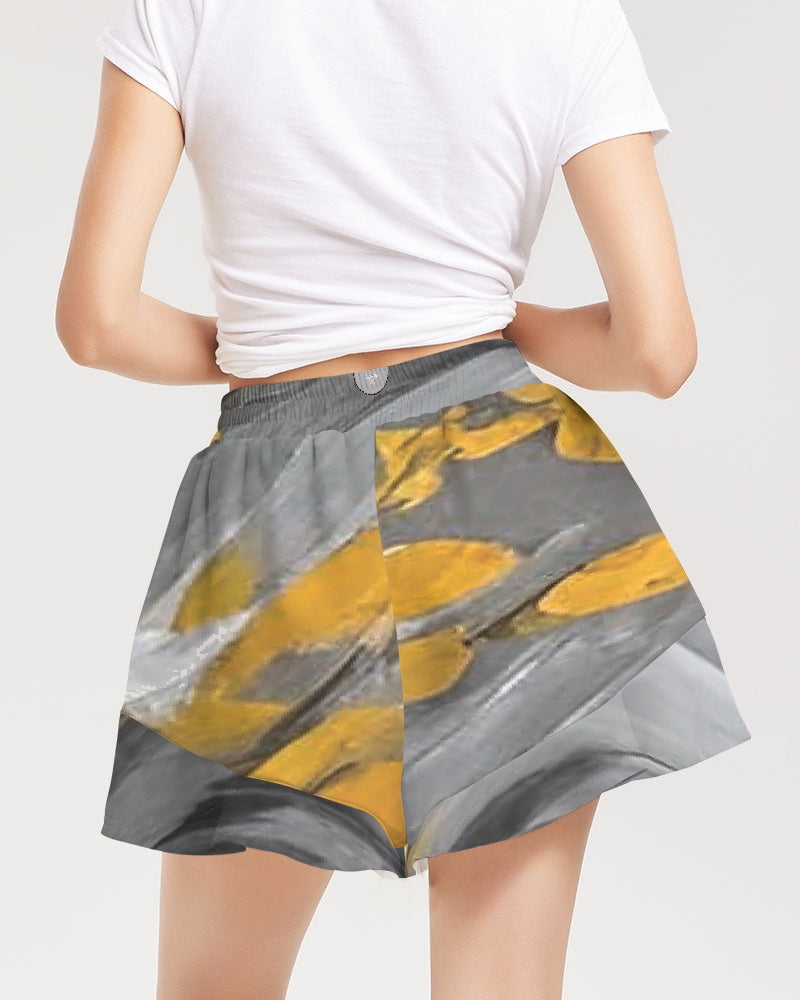 Black Sister Collection [Part 1 ] Women's All-Over Print Ruffle Shorts