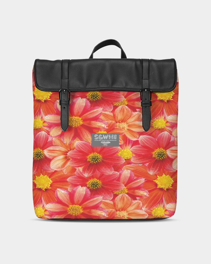 Beautiful blood orange flower design Casual Flap Backpack