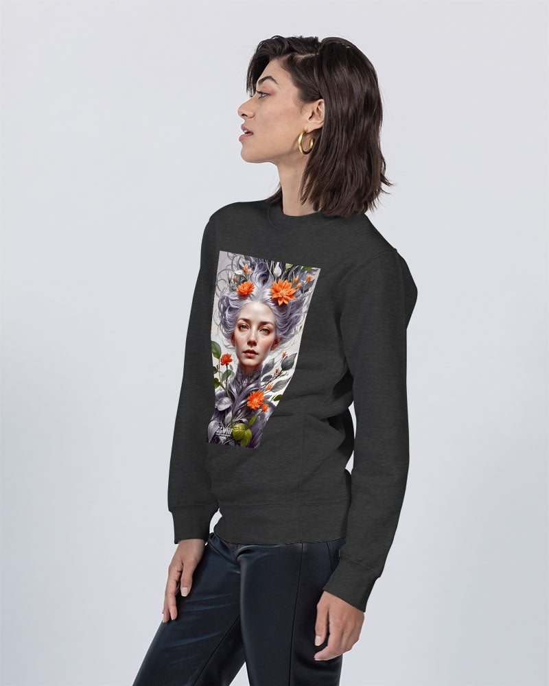 Beautiful white sister grey hair blossom Unisex Premium Crewneck Sweatshirt | Lane Seven