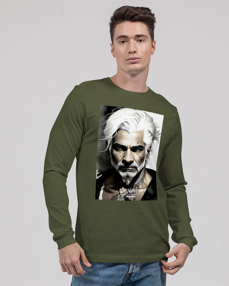 Handsome Silver grey Indian ink Portrait Unisex Jersey Long Sleeve Tee | Bella + Canvas