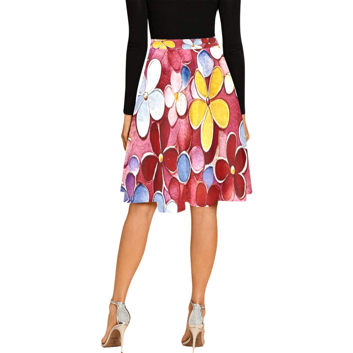 Women's Pleated Midi Skirt (Model D15)