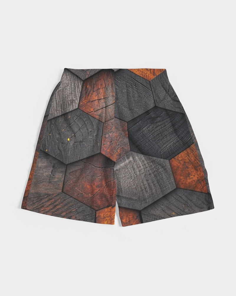 Cool stone hexagon patten 3D Men's All-Over Print Jogger Shorts