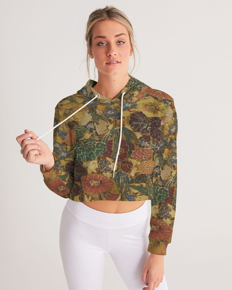 Autumn play Women's All-Over Print Cropped Hoodie