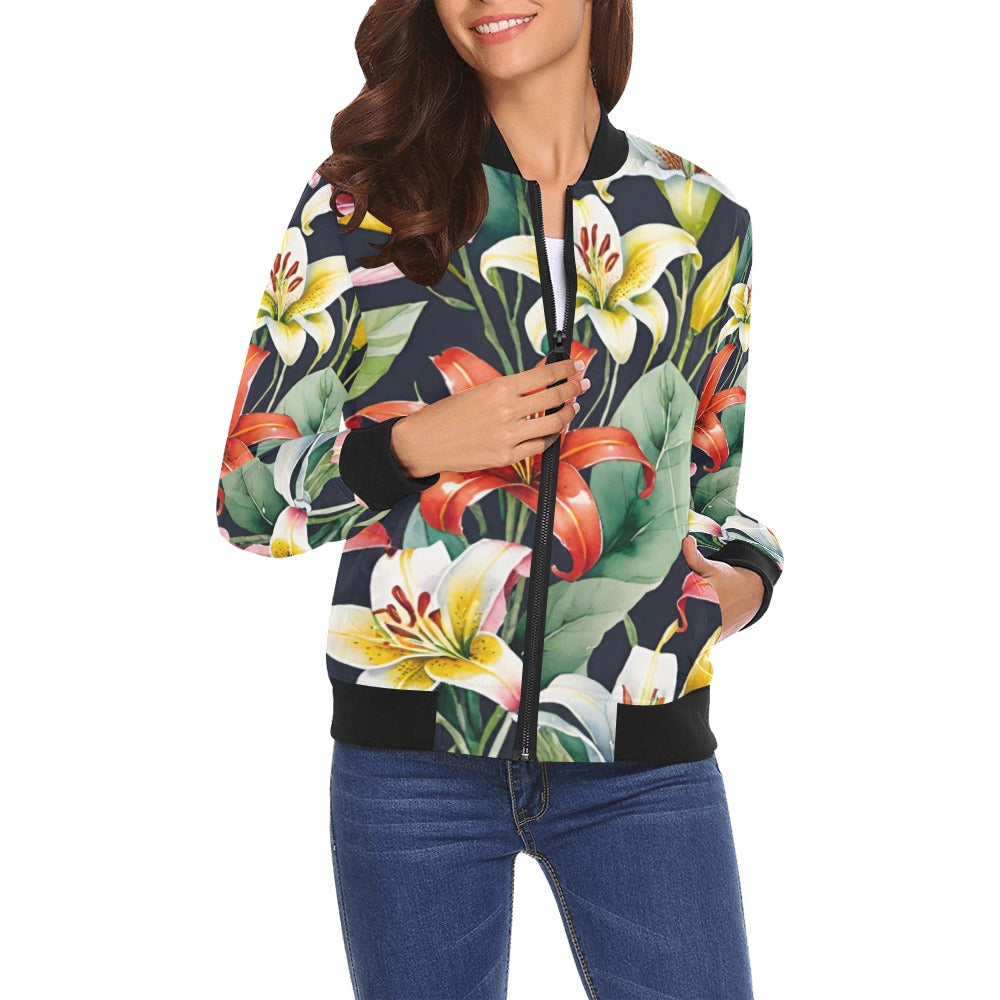 All Over Print Bomber Jacket for Women ( H19)