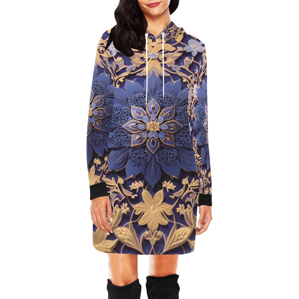 Women's All Over Print Hoodie Mini Dress (H27)