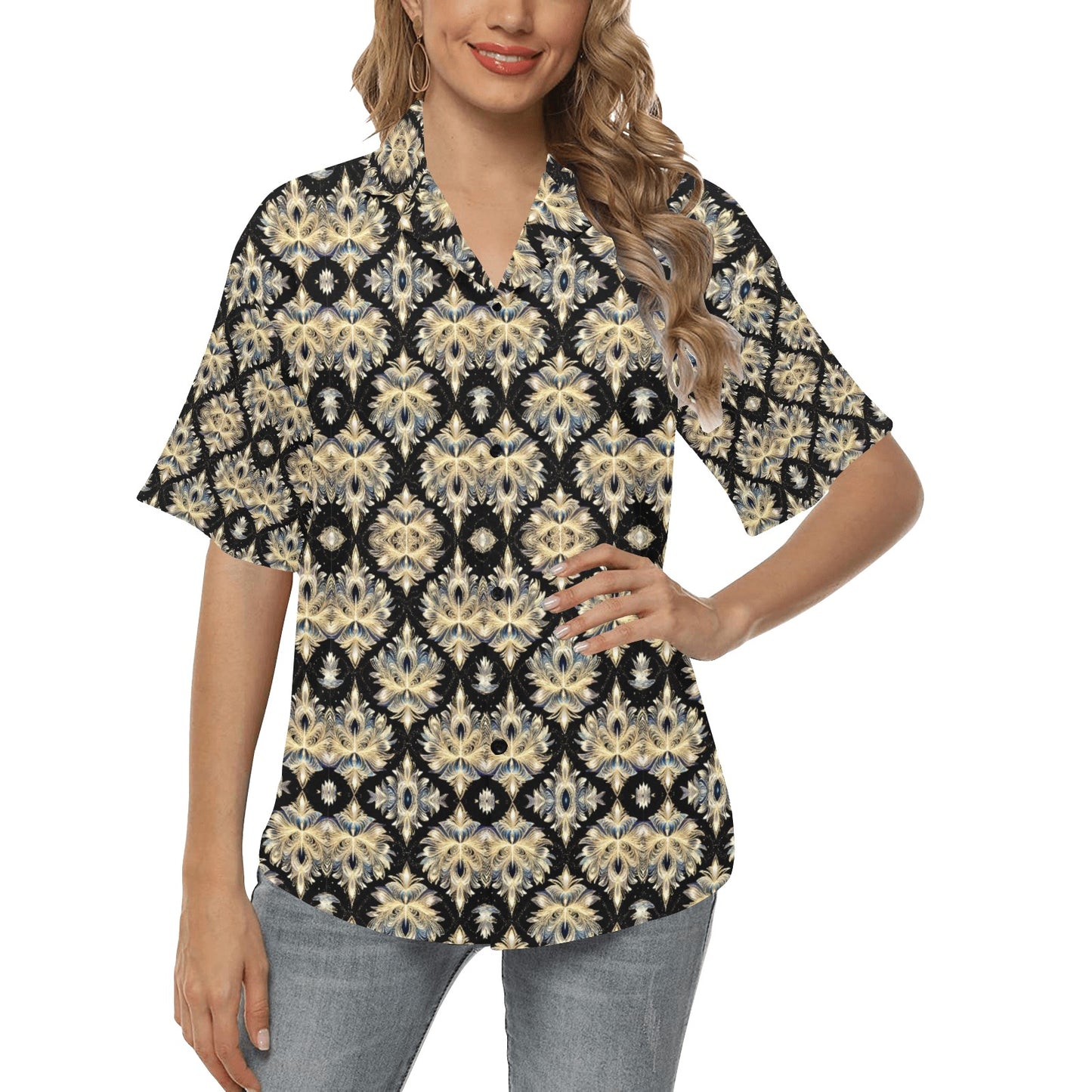 All Over Print Hawaiian Shirt for Women (T58)