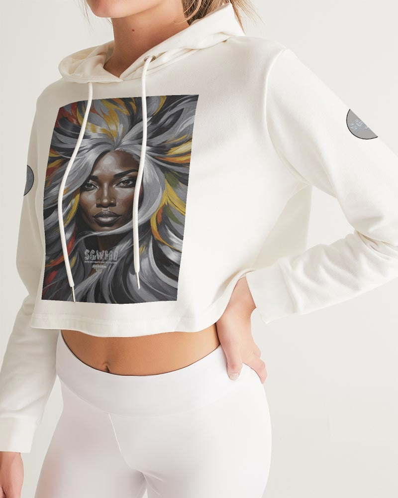 Black Sister Collection [Part 1 ] Women's All-Over Print Cropped Hoodie