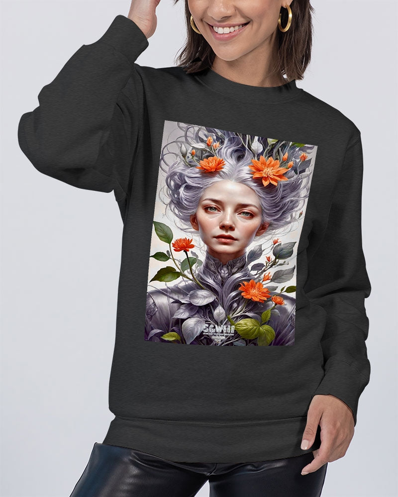 Beautiful white sister grey hair blossom Unisex Premium Crewneck Sweatshirt | Lane Seven