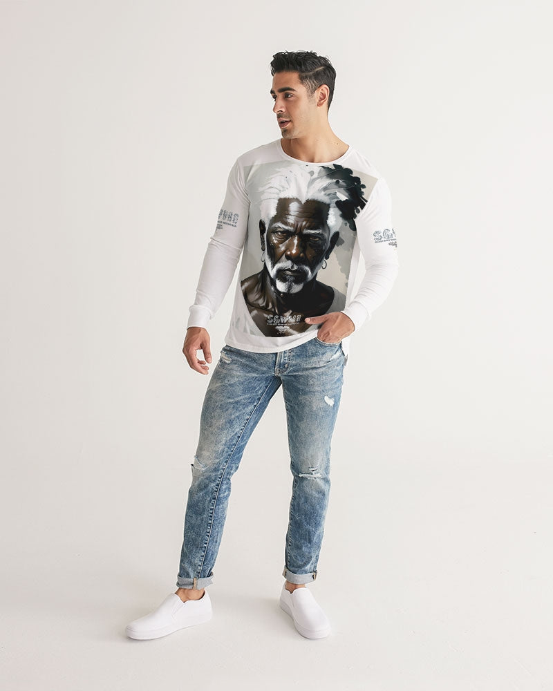 Black silver grey brother  Men's All-Over Print Long Sleeve Tee