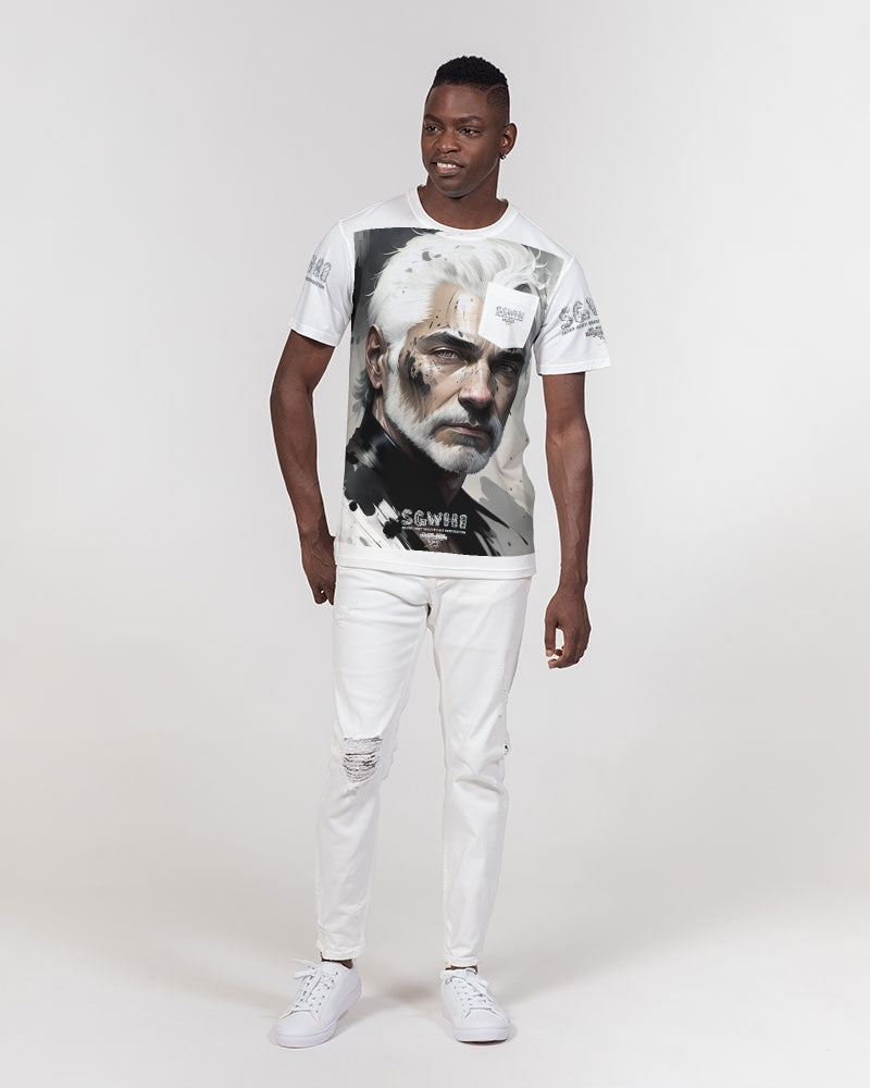 White silver grey fox King Men's All-Over Print Pocket Tee