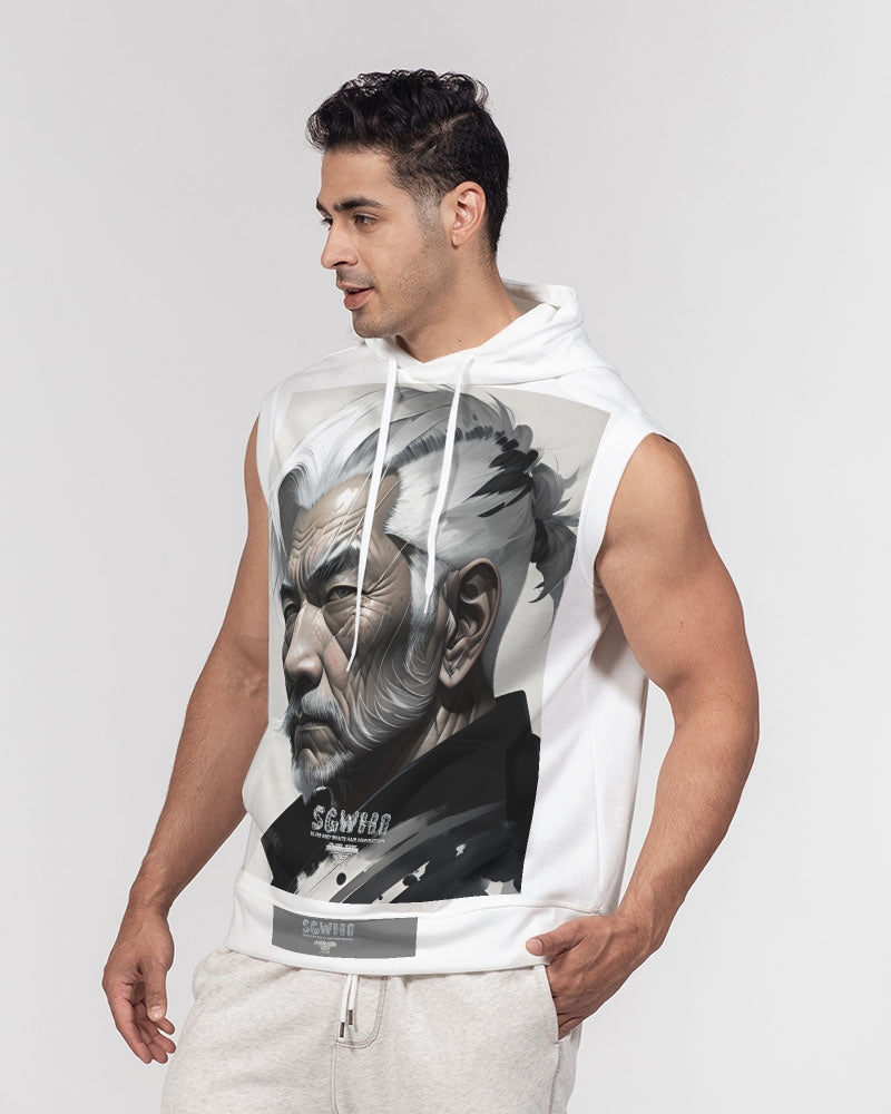 Handsome Asian brother pink painted portrait Men's All-Over Print Heavyweight Sleeveless Hoodie