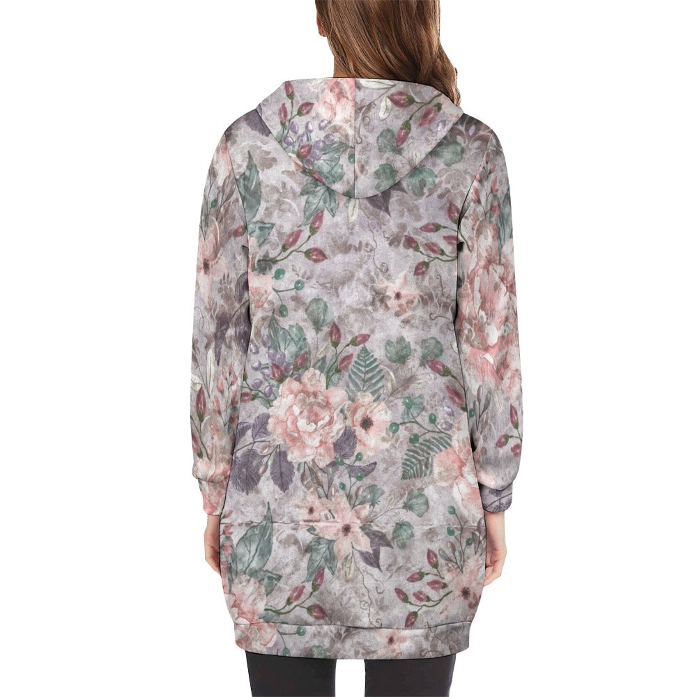 Women's full print long Hoodie