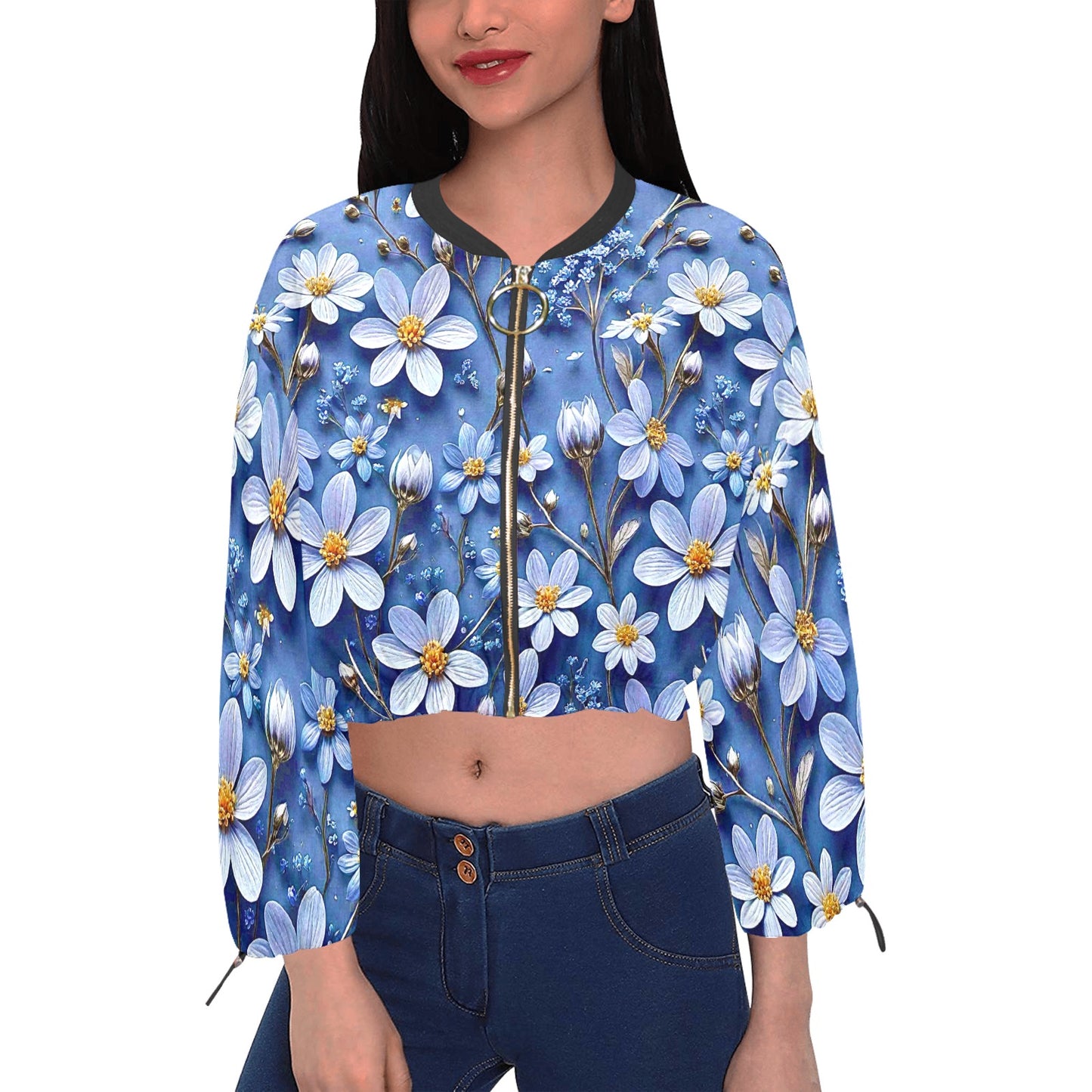 Women's Chiffon Cropped Jacket (Model H30)