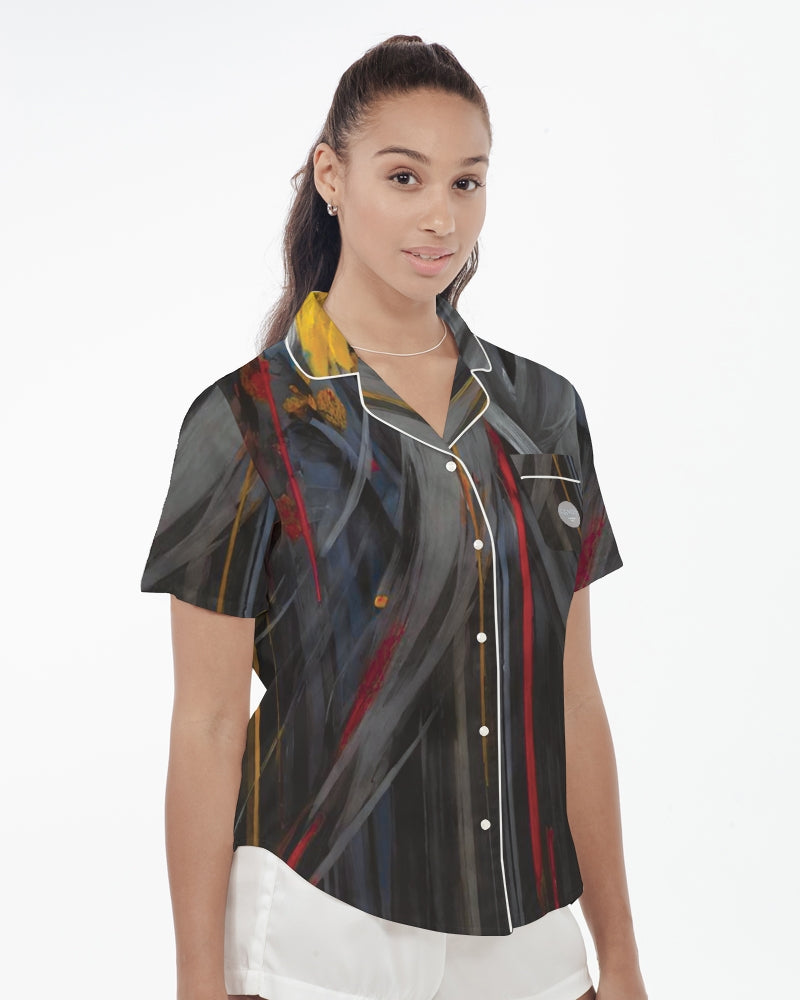 Asian collection [Part 1] Women's Satin Short Sleeve Pajama Top