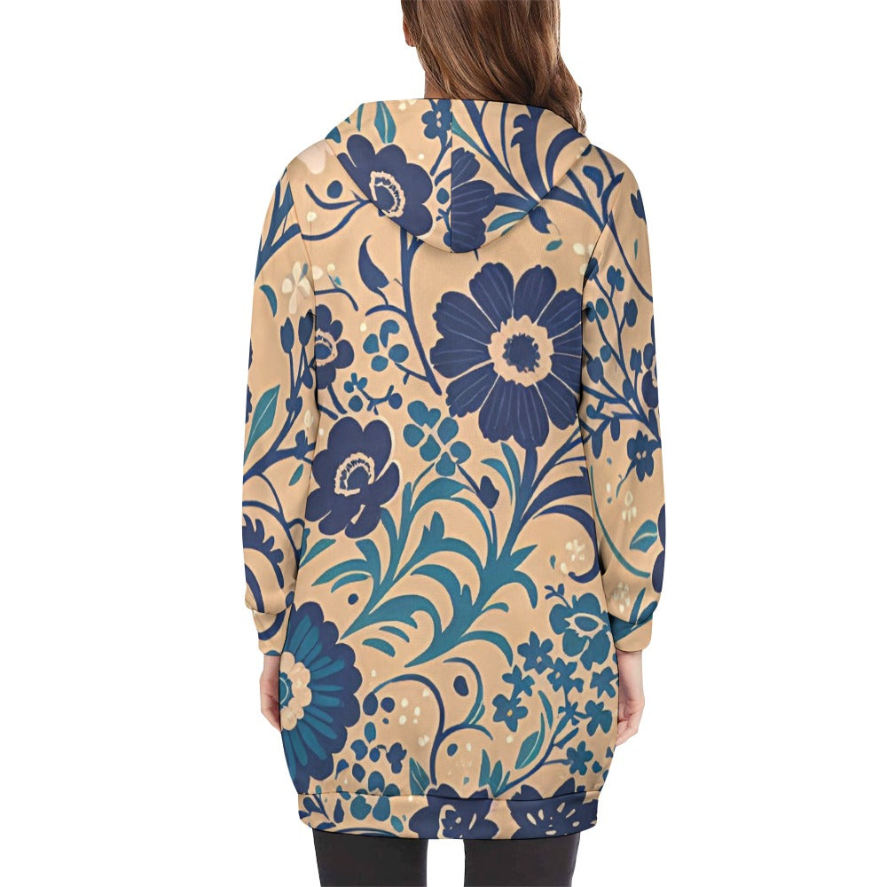 Women's full print long Hoodie