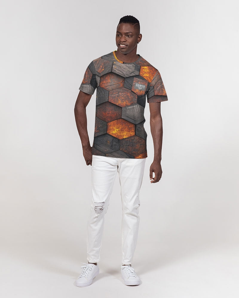 Cool stone hexagon patten 3D Men's All-Over Print Pocket Tee