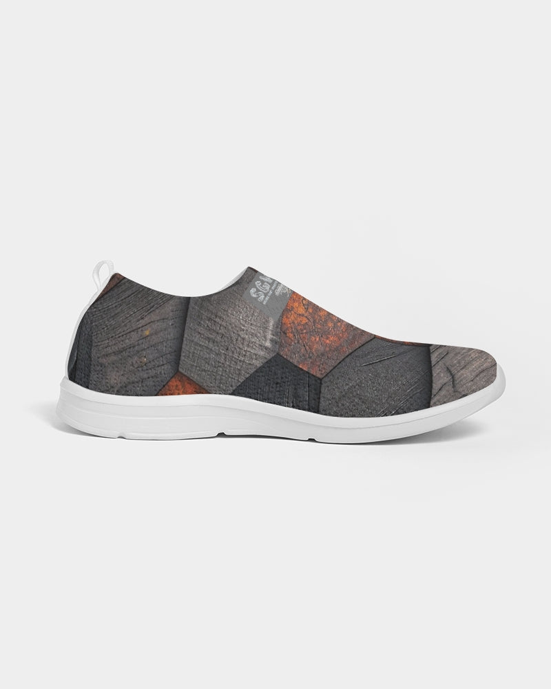 Cool stone hexagon patten 3D Men's Slip-On Flyknit Shoe