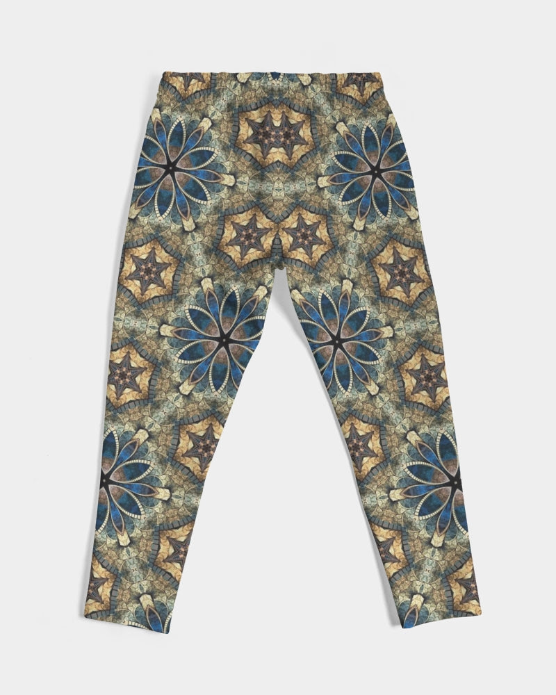 Green & Dark Blue almost star pattern. Men's All-Over Print Joggers