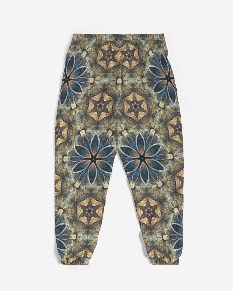 Green & Dark Blue almost star pattern. Men's All-Over Print Track Pants