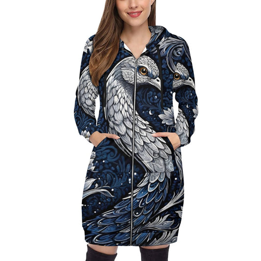 Women's full print long Hoodie