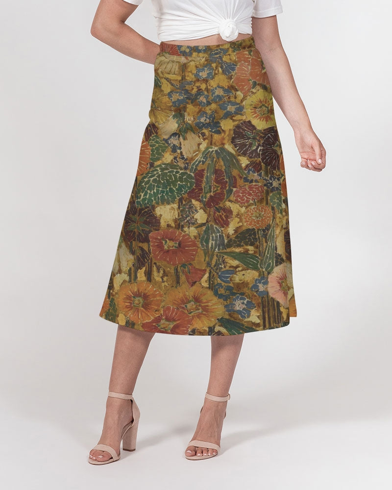 Autumn play Women's All-Over Print A-Line Midi Skirt