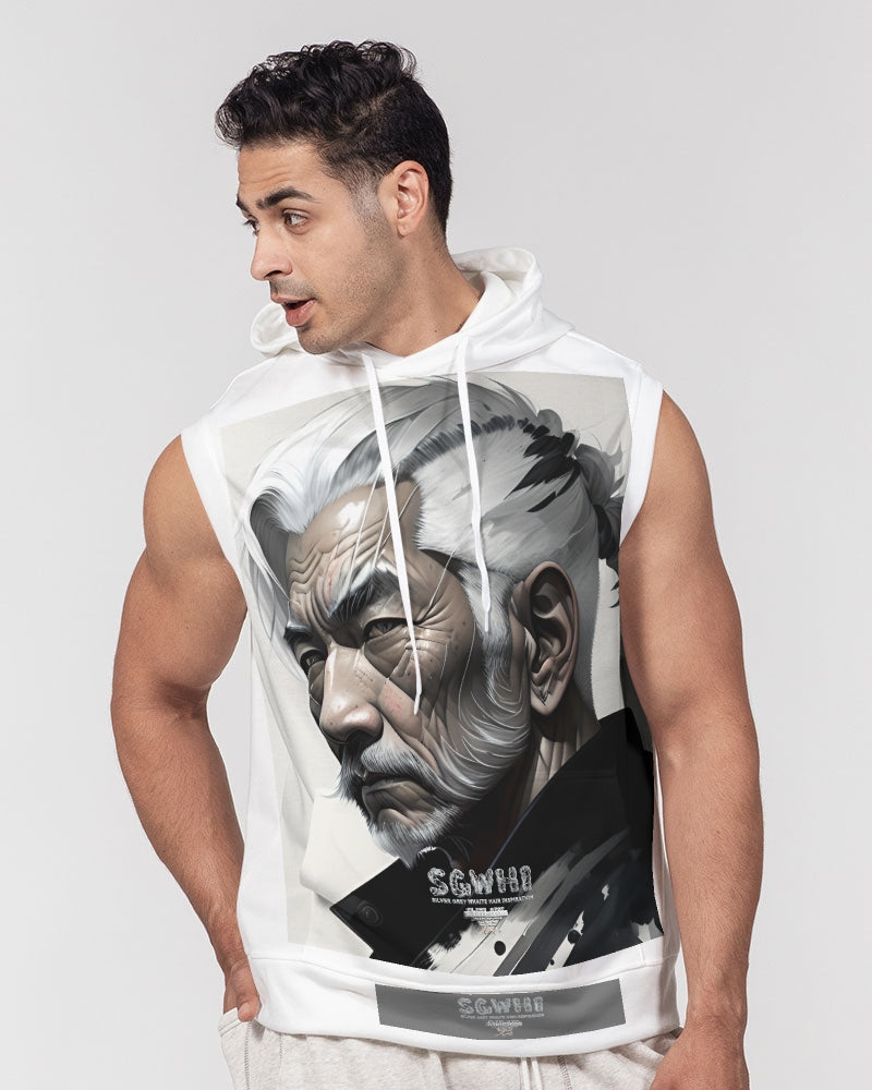 Handsome Asian brother pink painted portrait Men's All-Over Print Heavyweight Sleeveless Hoodie