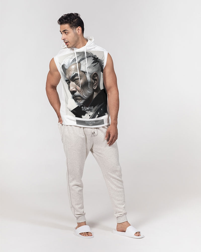 Handsome Asian brother pink painted portrait Men's All-Over Print Heavyweight Sleeveless Hoodie