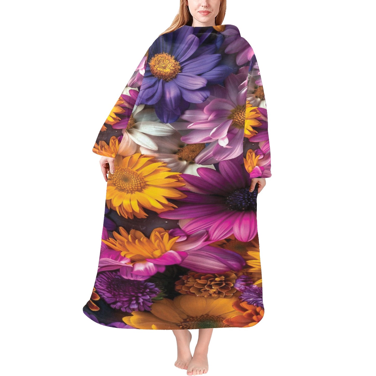 Blanket Robe with Sleeves for Adults