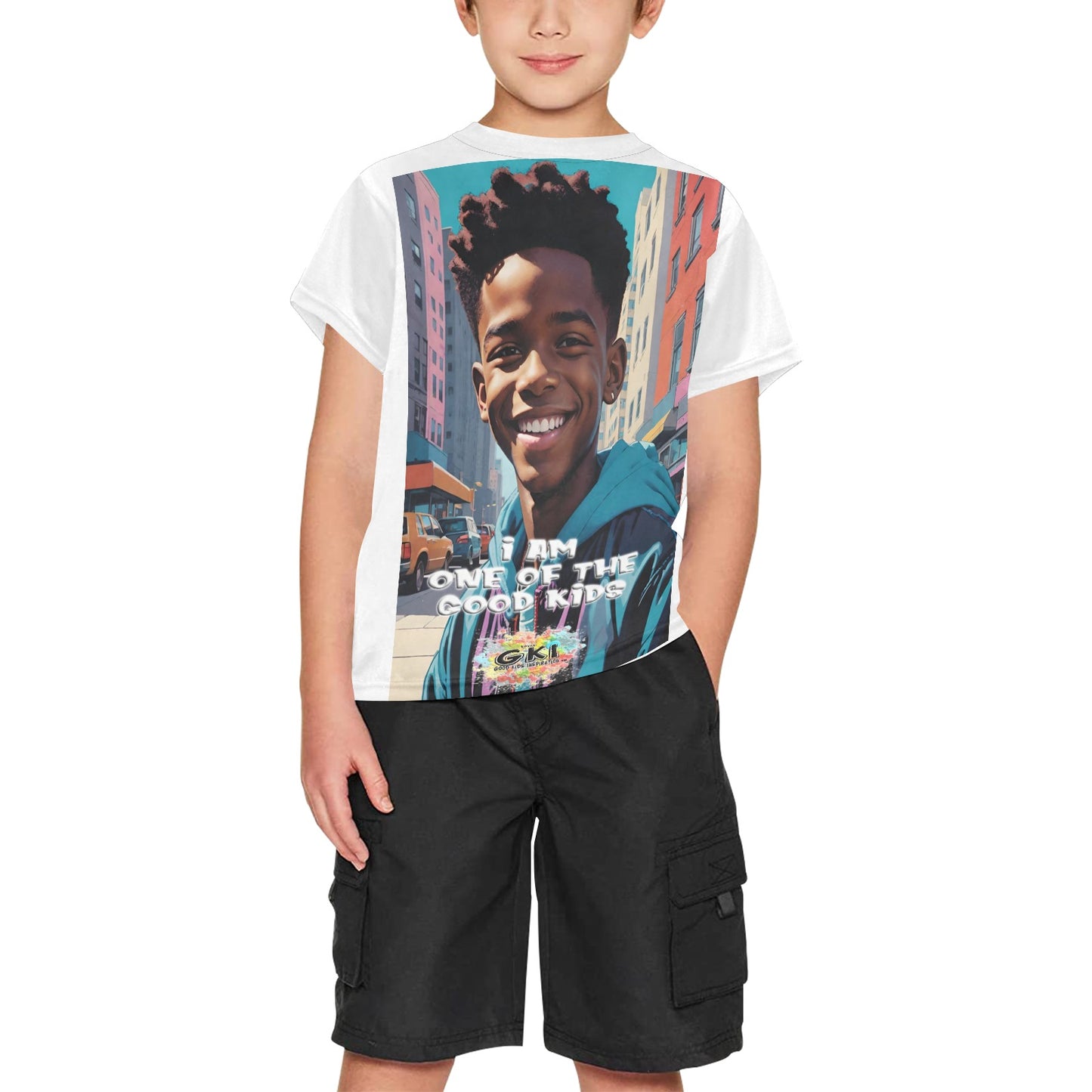 Big Boys' All Over Print Crew Neck T-Shirt(T40-2)