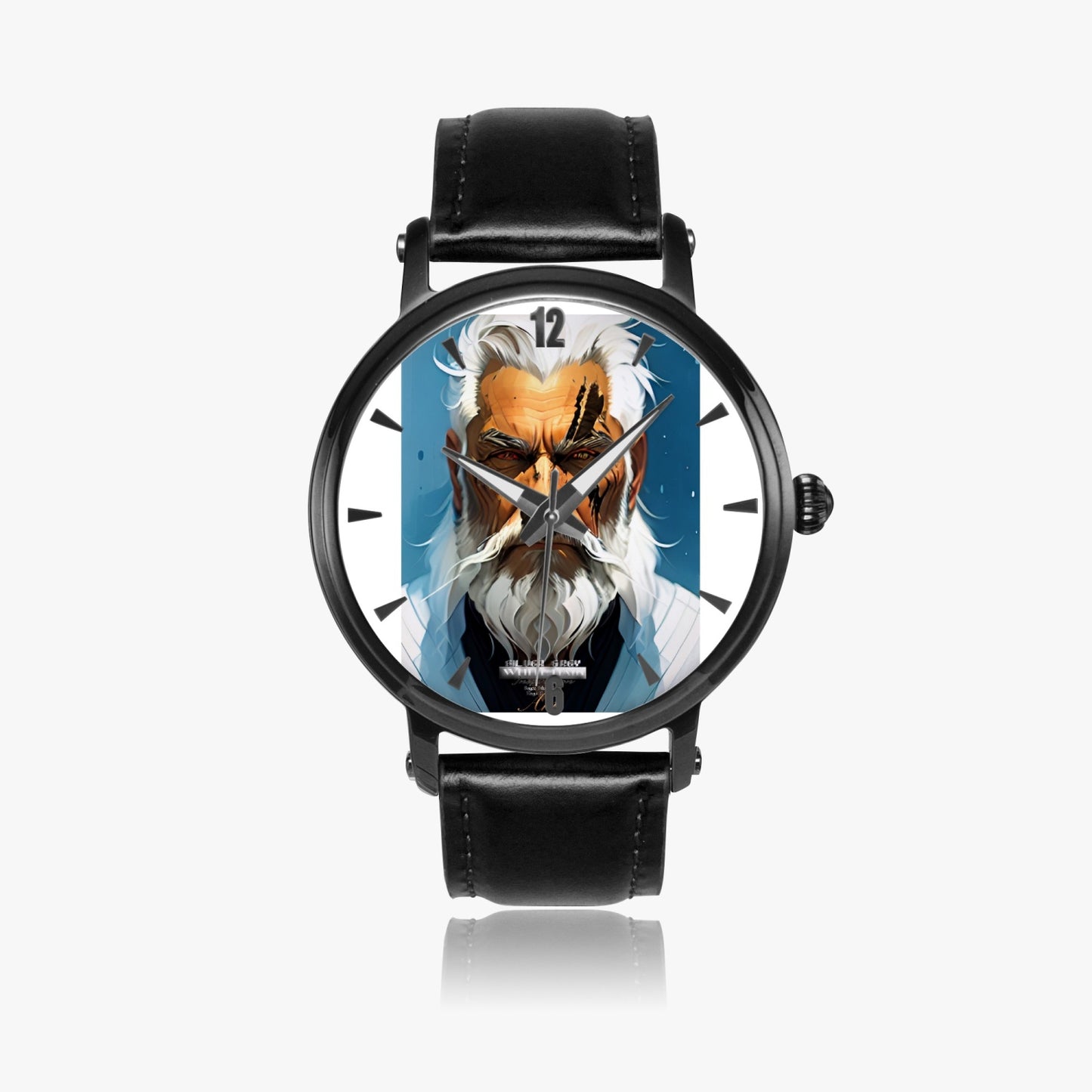 Silver bearded warrior 46mm Unisex Automatic Watch(Black)