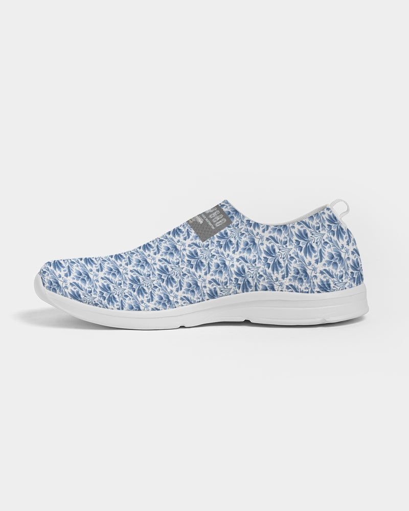 light blue Royal patten  Men's Slip-On Flyknit Shoe