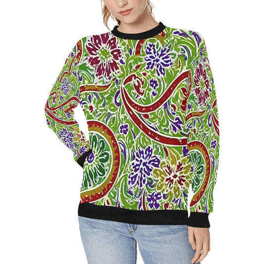 Women's Rib Cuff Crew Neck Sweatshirt (H34)