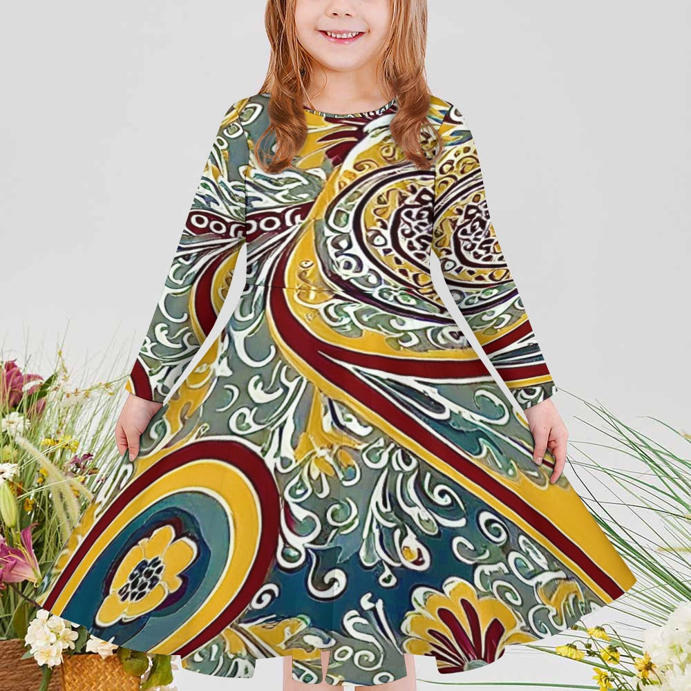 Girls' long sleeve dress