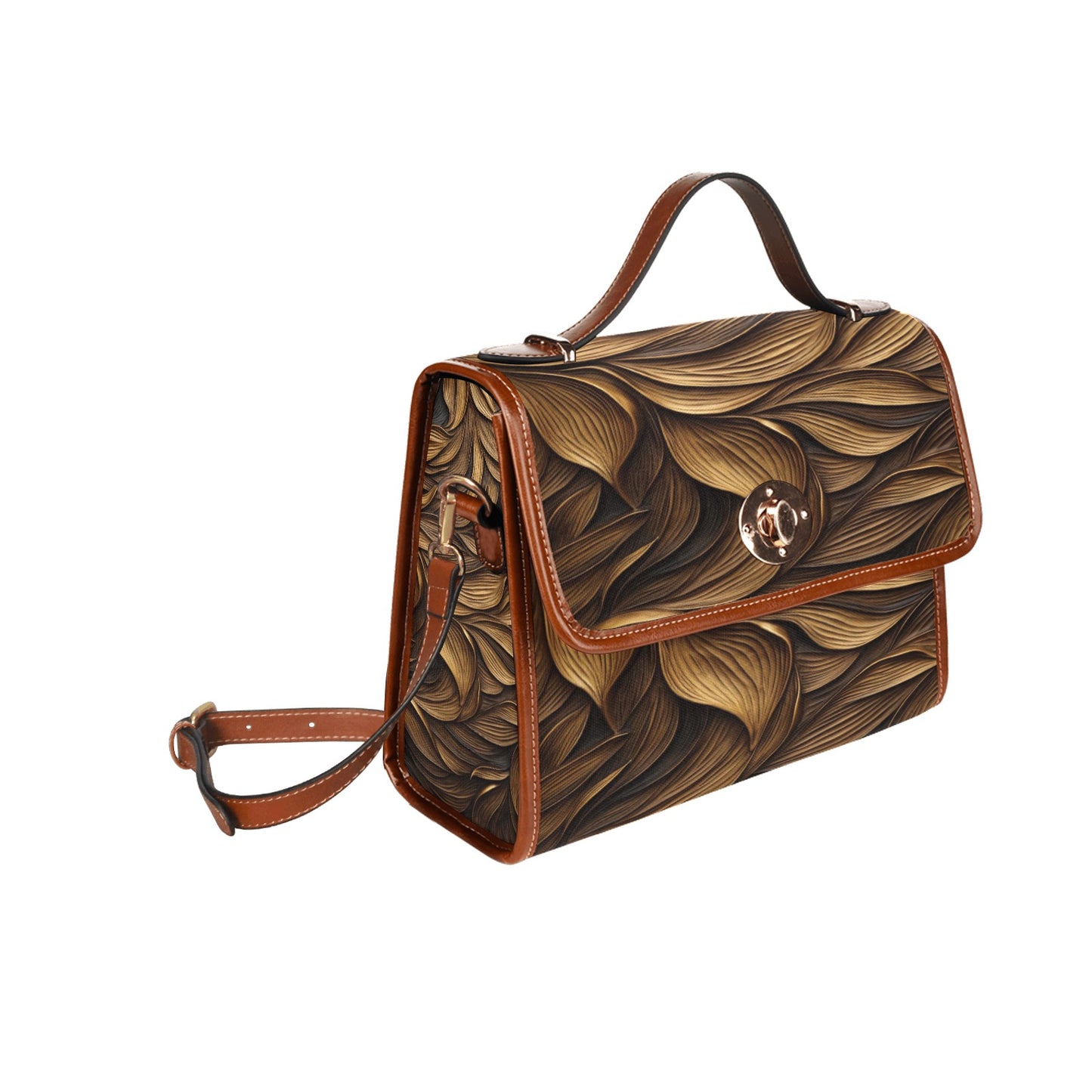 Waterproof Canvas Bag-Brown (All Over Print) (1641)