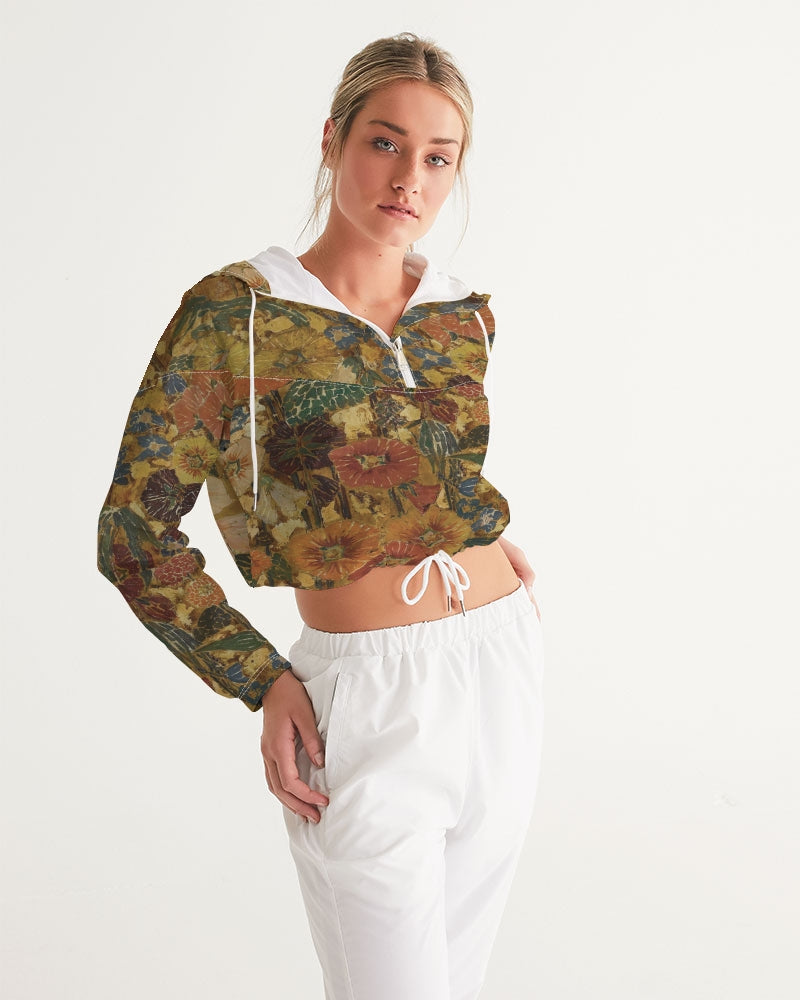 Autumn play Women's All-Over Print Cropped Windbreaker