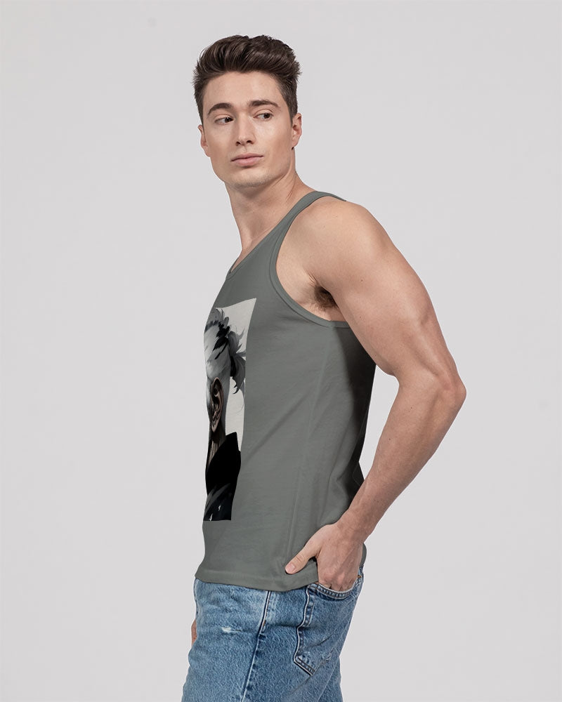 Handsome Asian brother pink painted portrait Unisex Jersey Tank | Bella + Canvas