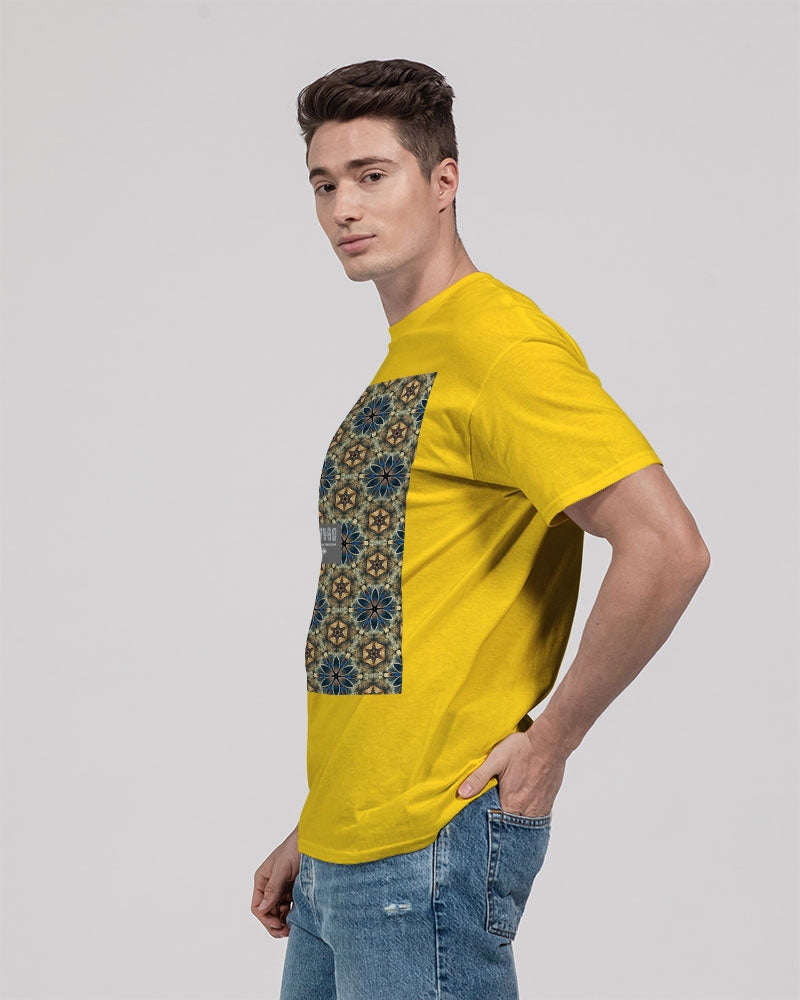 Green & Dark Blue almost star pattern. Unisex Heavy Cotton T-Shirt | Gildan