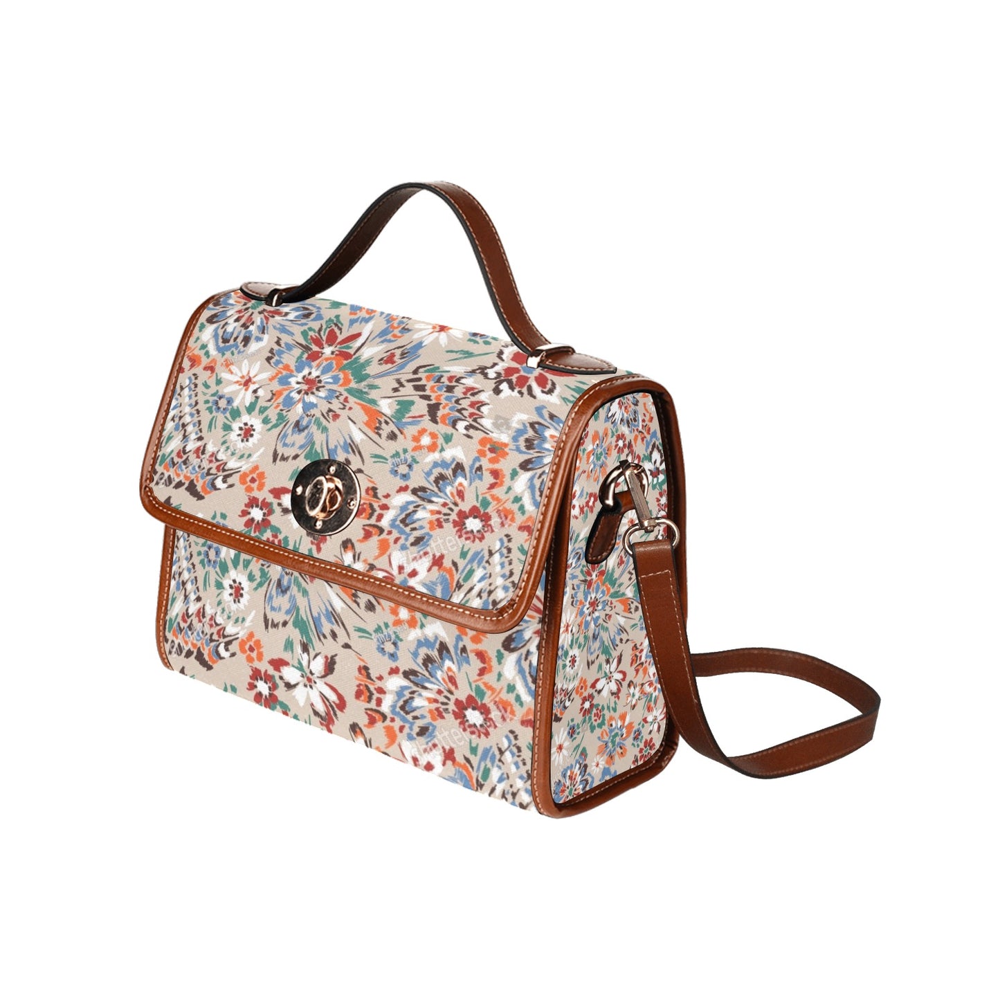 Waterproof Canvas Bag-Brown (All Over Print) (1641)