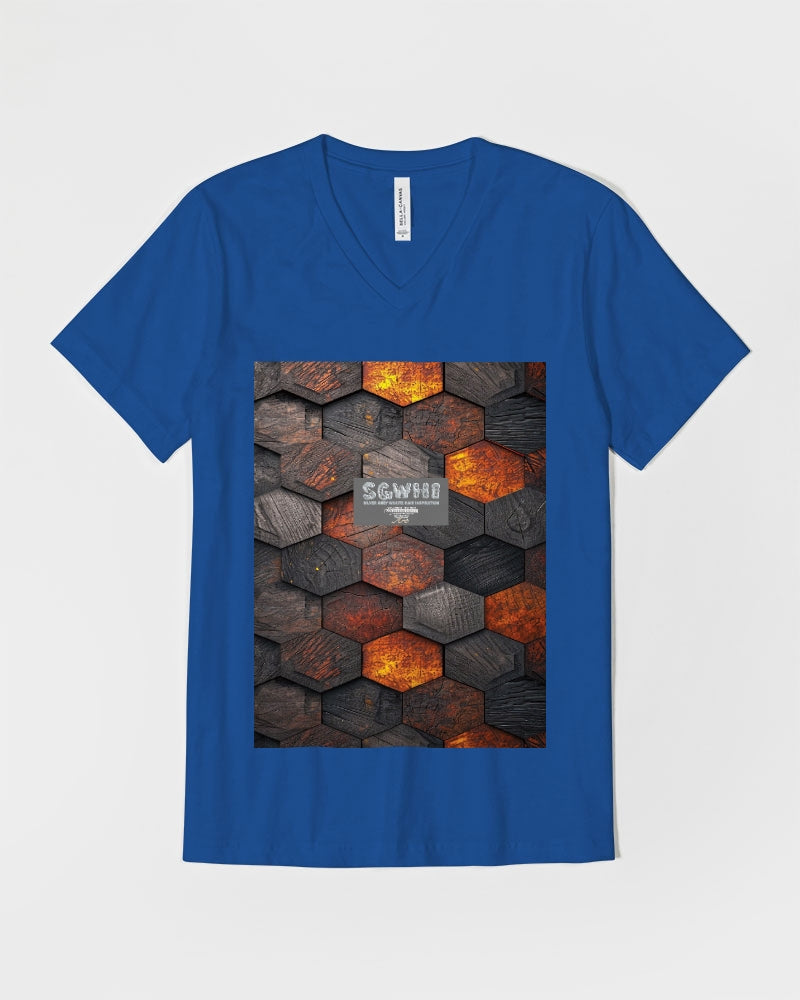 Cool stone hexagon patten 3D Unisex Jersey V-Neck Tee | Bella + Canvas