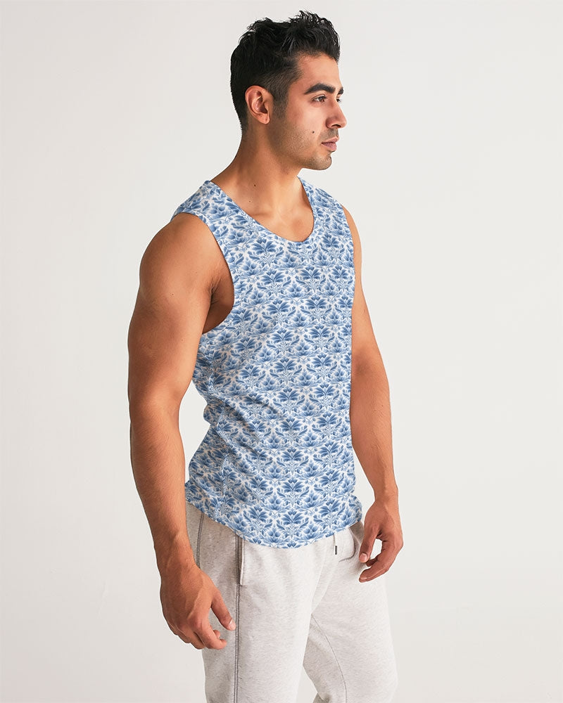 light blue Royal patten  Men's All-Over Print Sport Tank