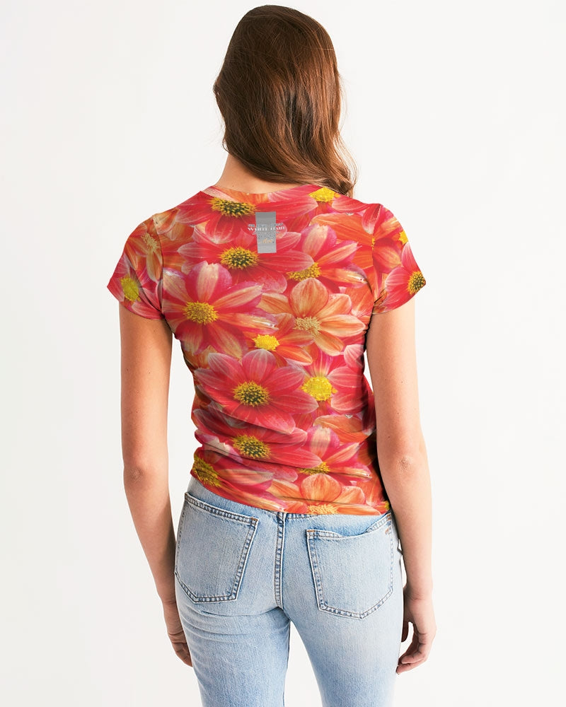 Beautiful blood orange flower design Women's All-Over Print Tee